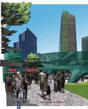 artist impression of the City Square. Source: MRA Perth City Link Public Art Strategy